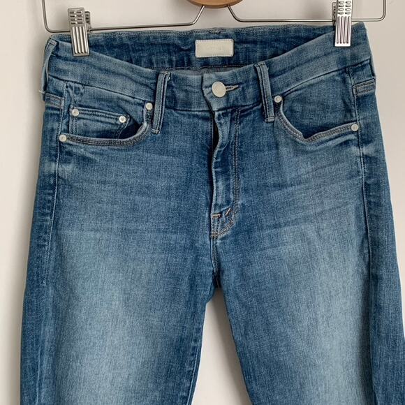 Mother Denim The Looker Ankle Fray Jean One Smart Cookie Blue Womens Size 26 - Picture 10 of 16